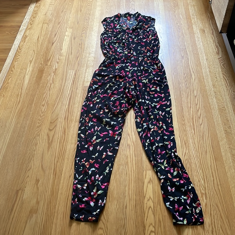 Butterfly Print Jumpsuit with pockets